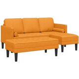 2-delni kavč s blazinami temno rumena tkanina, (22094667) | Shoptok.si