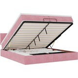vidaXL Otomanski posteljni okvir z vzmetnico roza 200x200 cm žamet, (22054208) | Shoptok.si