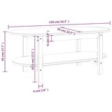  Stolić za kavu sivi 110 x 55 x 45 cm od masivne borovine | shoptok.hr