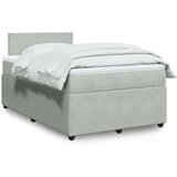 vidaXL Box spring postelja z vzmetnico svetlo siva 120x190 cm žamet | Shoptok.si