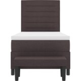  Krevet s podlogom madracem i klupicom tamnosmeđi 80 x 200 cm tkanina | shoptok.hr