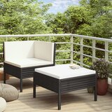 Maison Chic Seti vrtnega pohištva - Vrtna garnitura - Vrtni pohištvo set z blazinami 2-delna poli ratan črna, (21798554) | Shoptok.si