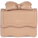 Shelvt Small beige women's handbag with a bow Cene