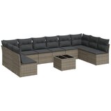Maison Chic Seti vrtnega pohištva - Vrtna garnitura - Vrtni pohištvo set 11-delna z blazinami siv poli ratan, (21817254) | Shoptok.si