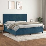  s oprugama i madracem tamnoplavi 200x200 cm baršunasti | shoptok.hr