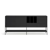 Črna komoda 220x98x45 cm Platt –