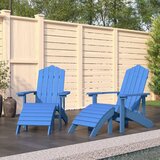  Vrtne stolice Adirondack s osloncima za noge 2 kom HDPE plave | Eponuda.ba