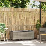  Vrtna klupa s jastukom svijetlosiva 110x30x40,5 cm poli ratan | shoptok.hr