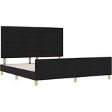  Krevetna konstrukcija s uzglavljem Crna 180 x 200 cm tkanina | Eponuda.com
