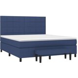 vidaXL Box spring postelja z vzmetnico modra 160x200 cm blago, (20894102) | Shoptok.si