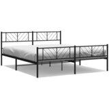 vidaXL Metalni okvir kreveta uzglavlje i podnožje crni 183x213 cm | shoptok.hr