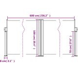  Uvlačiva bočna tenda 100 x 600 cm bež | shoptok.hr