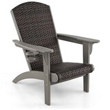 Costway Vrtni stol Adirondack z držalom za skodelico Siva, (5000007057) | Shoptok.si