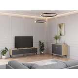 Marckeric Crna/u prirodnoj boji TV komoda u dekoru hrasta 180x51 cm Nola – | shoptok.hr
