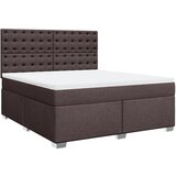 vidaXL Box spring postelja z vzmetnico temno rjava 180x200 cm blago, (21307914) Cene
