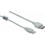 Delock Podaljšek USB A-A 1m transparent dvojno oklopljen 83881 | Shoptok.si