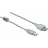 Podaljšek USB A-A 1m transparent dvojno oklopljen 83881