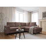 Miuform Smeđa sklopiva kutna garnitura od samta (s desnim kutom) Lofty Lilly – | shoptok.hr