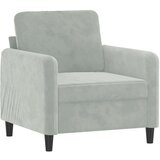 vidaXL Fotelja s tabureom svjetlosiva 60 cm baršunasta | shoptok.hr