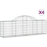  Lučne gabionske košare 4 kom 200x30x60/80 cm pocinčano željezo | shoptok.hr