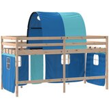 Dječji krevet na kat s tunelom plavi 90x190 cm masivna borovina | shoptok.hr