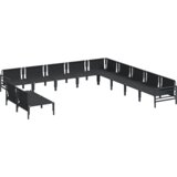 vidaXL Vrtna sedežna garnitura 11 pcs Antracitna Jeklo | Shoptok.si