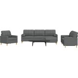 vidaXL 4-dijelni set sofa s tabureom i jastucima tamnosivi tkanina | shoptok.hr