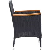 Poli Vrtni jedilni stoli 4 kosi poli ratan črne barve | Shoptok.si