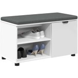  Klupa za hodnik s jastukom Jednobojno Bijelo 80 x 38 x 46 cm | shoptok.hr