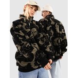 Urban Classics Oversized Pattern Teddy Troyer Half-Zip Pulover iz flisa oliveswirl | Shoptok.si