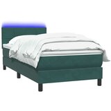 Box spring postelja z vzmetnico Temno zelena 80x210 cm žamet, (21792001) | Shoptok.si