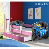  Otroška postelja ACMA z motivom, stransko roza + predal 140x70 cm 04 Blue Car | Shoptok.si