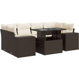 vidaXL 7-dijelni set vrtnih sofa od poliratana s jastucima smeđi | shoptok.hr