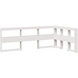 Maison Chic Knjižnica Vzglavna omarica - Nočna omarica - Posteljna omarica L-oblike bela 120 cm trdna borovina, (21709588) | Shoptok.si