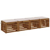  Jastučići za sjedalo od 4 dijela SOEST 4 kom. 100% poliester - Bijela (melange) 40 x 40 x 3 cm 4 | shoptok.hr