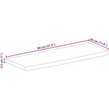 Stolna ploča sa živim rubom 80x30x2,5 cm od masivnog drva manga | shoptok.hr
