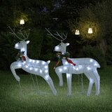 vidaXL Božični severni jeleni 2 kosa beli 40 LED akril Cene