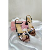 Boto Eco Leather High Heel Platform Sandals Black Abilica | shoptok.hr