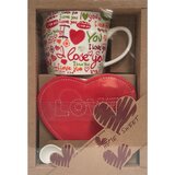 Sterling Set porculanska šalica, podmetač u obliku srca i žličica u poklon pakiranju, love | shoptok.hr