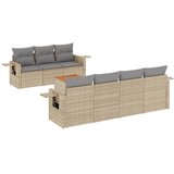  8-dijelni set vrtnih sofa s jastucima bež od poliratana | shoptok.hr