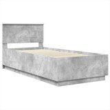  Krevetna konstrukcija s LED trakama Betonski sivi 100 x 200 cm | shoptok.hr
