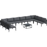 vidaXL Vrtna sedežna garnitura 11 pcs Antracitna Jeklo | Shoptok.si