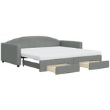 vidaXL Izvlečna dnevna postelja s predali temno siva 100x200 cm blago, (20937005) | Shoptok.si