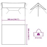 vidaXL Cerada za kampiranje smeđa 366x306 cm vodootporna | shoptok.hr
