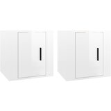 vidaXL Stenska TV omarica 2 kosa visok sijaj bela 40x34,5x40 cm, (20734848) | Shoptok.si