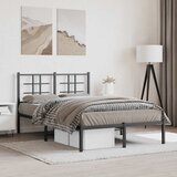  Metalni okvir za krevet s uzglavljem crni 120x200 cm | shoptok.hr