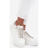 Boto Women's Sneakers on Platform with Decorative Lacing and Glitter White Belmira | shoptok.hr