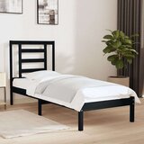  Posteljni okvir črn iz trdnega lesa 75x190 cm 2FT6, (20647798) | Shoptok.si