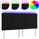 vidaXL LED posteljno vzglavje črno 160x5x118/128 cm žamet, (20794548) Cene