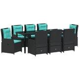  Vrtni set za objed s jastukom 9 pcs Crna Poli ratan | shoptok.hr
